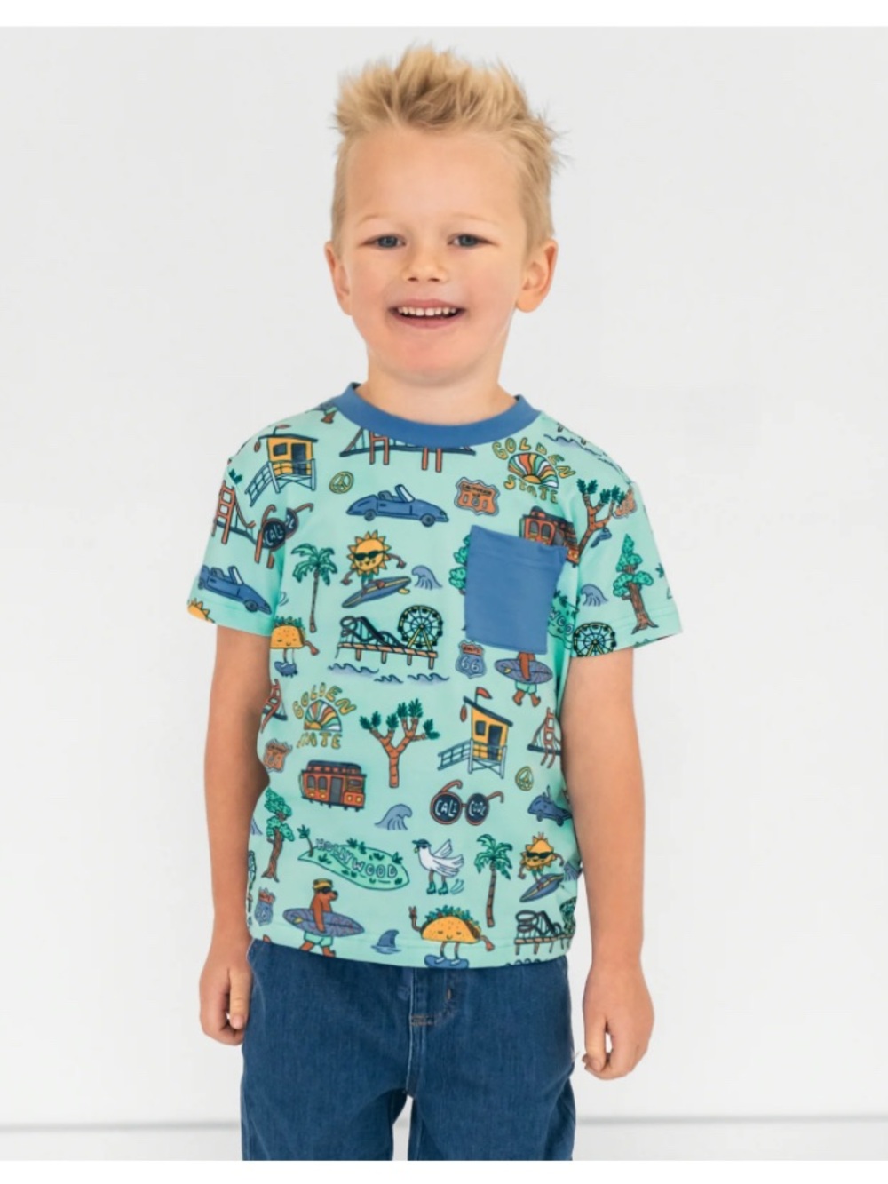 Light Teal Boys' Graphic Pocket Tee - Kids Shirts & Tops